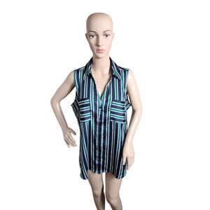 Express Portofino Top Women's Large Green Corpcore‎ Professional Career Office